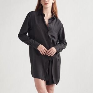 Thakoon Silk Wrap Tie Shirt Dress 100% Silk